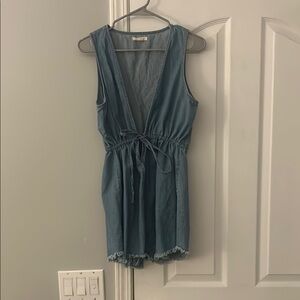 Le Lis Blue Denim Sleeveless Romper